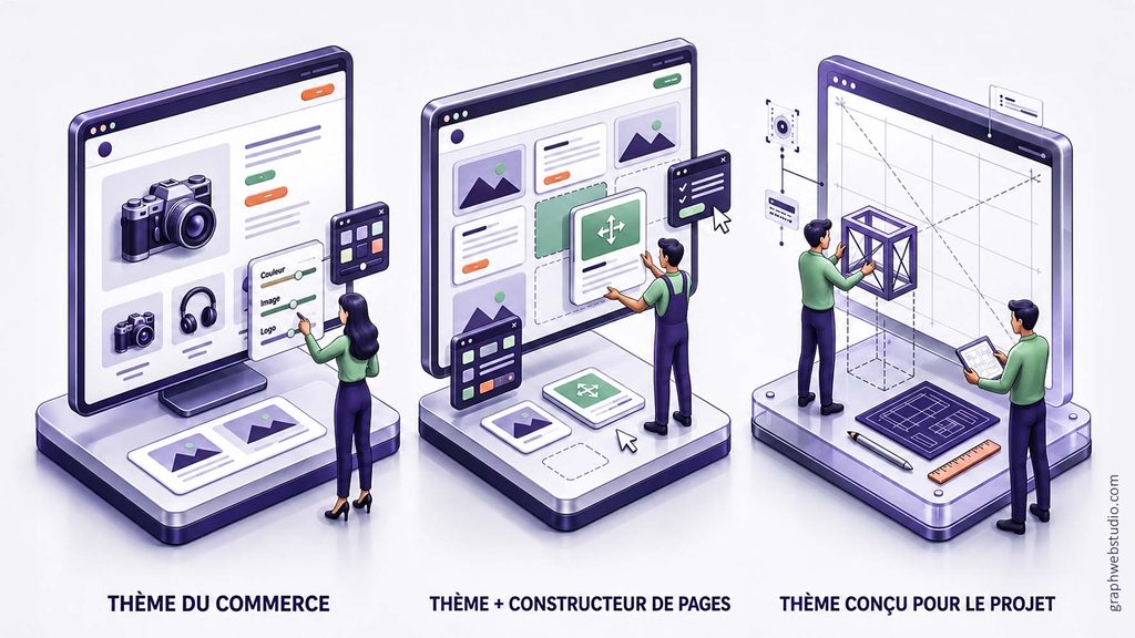 Trois façons de fabriquer un site WordPress, du thème du commerce au thème conçu pour le projet
