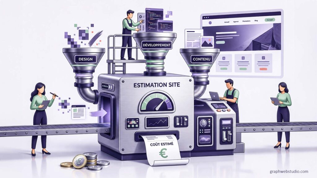 Une machine d'estimation qui transforme le design, le développement et le contenu en un coût estimé pour un site internet